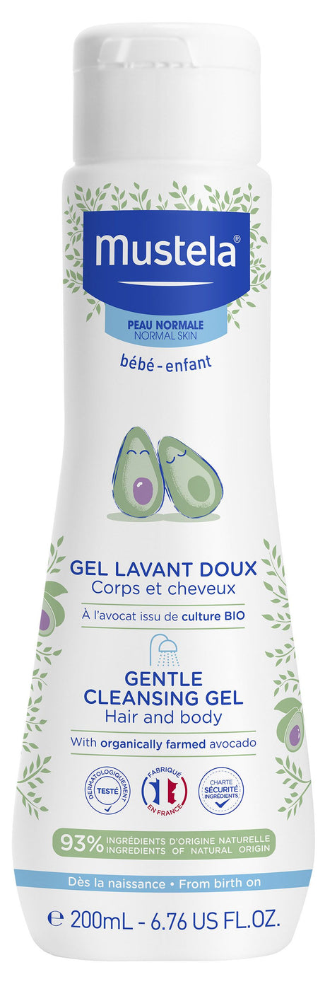 Gel de Baño Suave con Aguacate Bio · Mustela · 200 ml