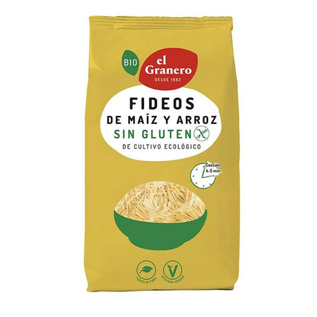 Fideos de Maíz y Arroz · El Granero Integral · 500 gramos
