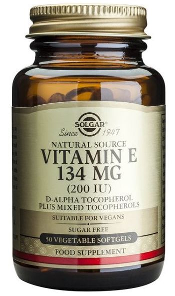 Vitamina E 200 UI · Solgar · 50 cápsulas blandas