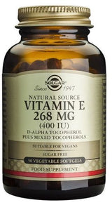 Vitamina E 400 UI · Solgar · 50 cápsulas blandas