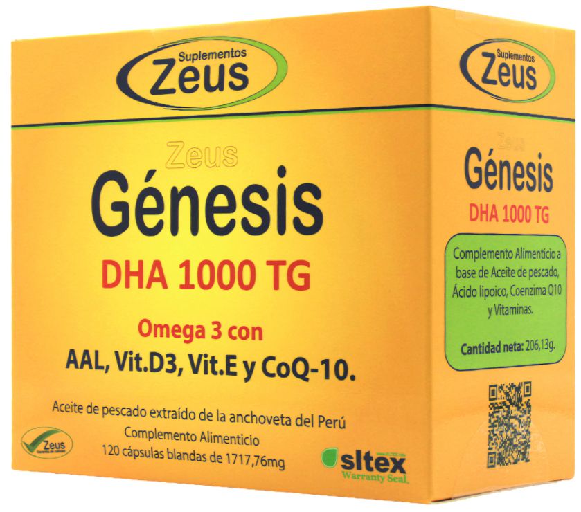 Génesis DHA 1000 TG · Zeus · 120 cápsulas blandas