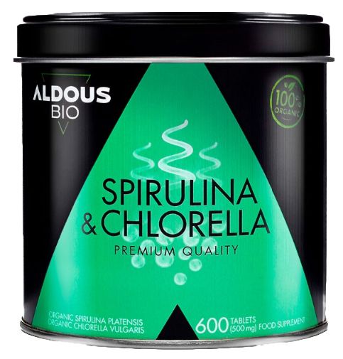 Spirulina y Chlorella · Aldous Bio · 600 comprimidos