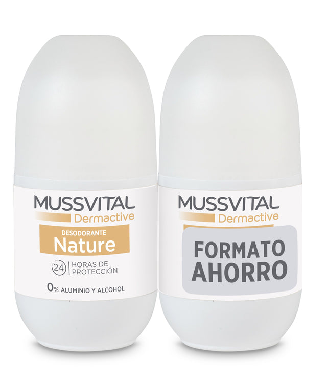 Pack Mussvital Dermactive Desodorante Roll-On Nature · Mussvital · 2x75 ml