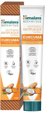 Dentífrico Botanique Blanqueador Antiplaca de Cúrcuma y Aceite de Coco · Himalaya · 75 ml