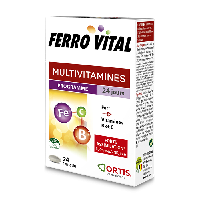 Ferro Vital · Ortis · 24 comprimidos