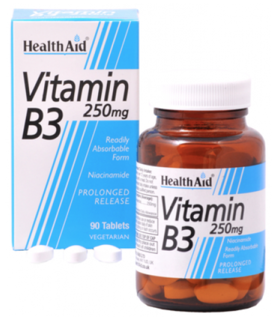 Vitamina B3 (Niacinamida) · Health Aid · 90 comprimidos