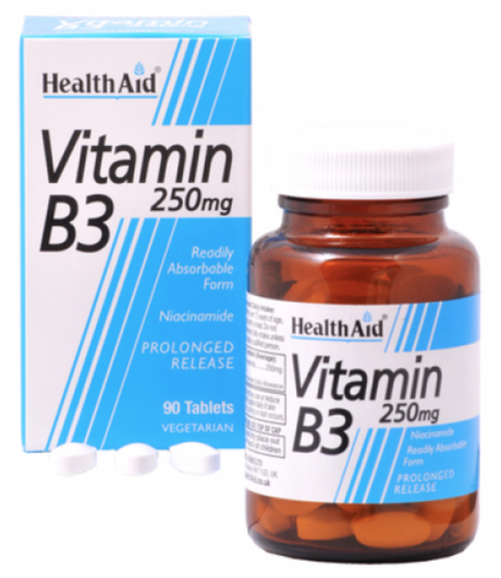 Vitamina B3 (Niacinamida) · Health Aid · 90 comprimidos