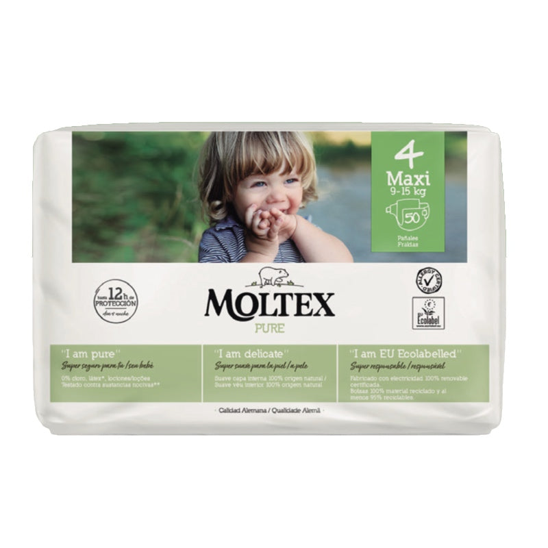 Pañales Pure Talla 4 Maxi · Moltex · 50 unidades