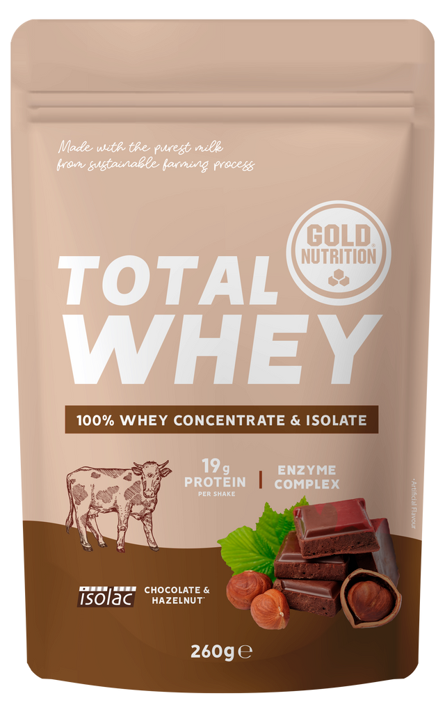 Total Whey Chocolate-Avellana · Gold Nutrition · 260 gramos