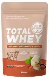 Total Whey Chocolate Blanco-Avellana · Gold Nutrition · 260 gramos