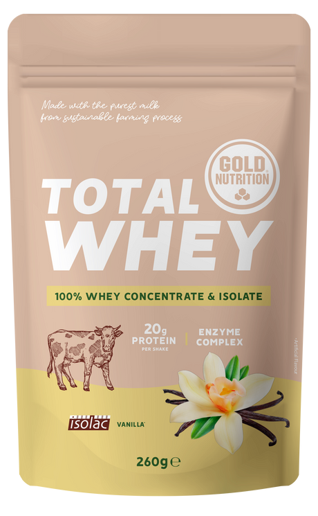 Total Whey Vanilla · Gold Nutrition · 260 gramos