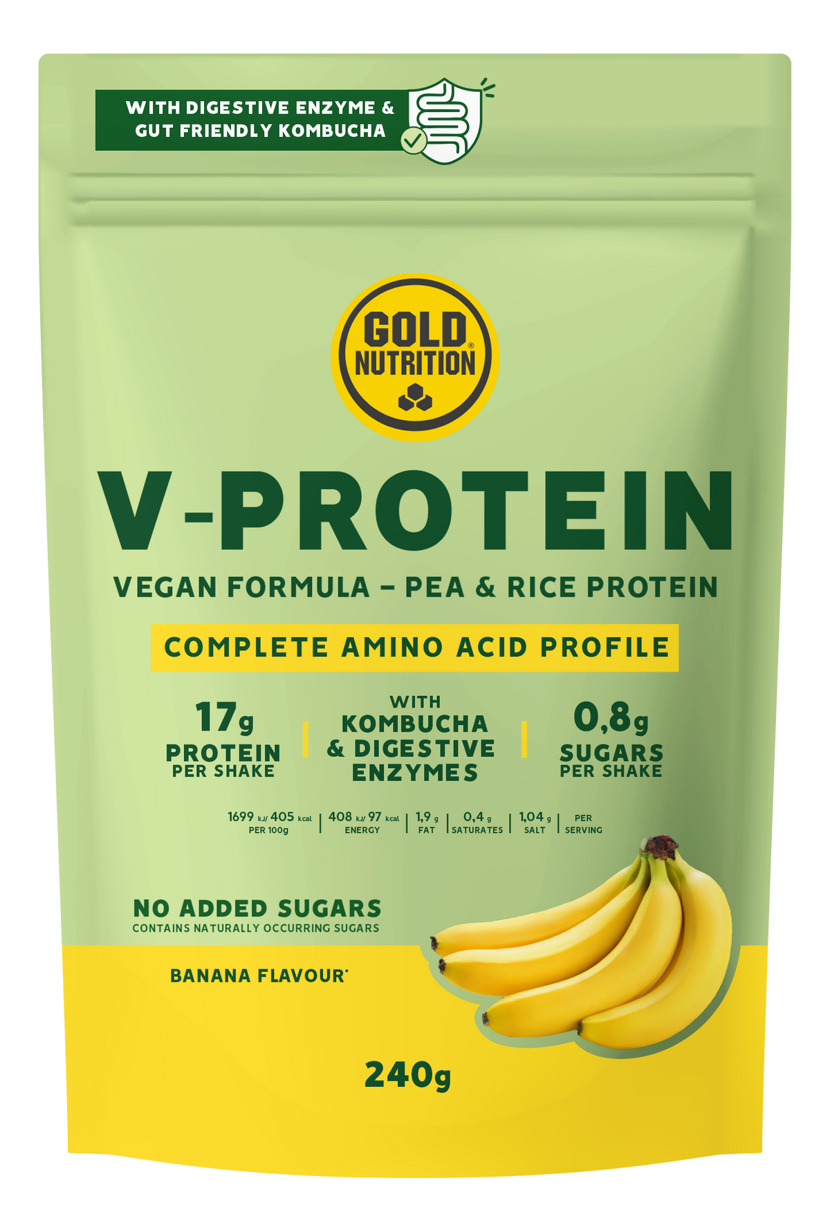 V-Protein Plátano · Gold Nutrition · 240 gramos