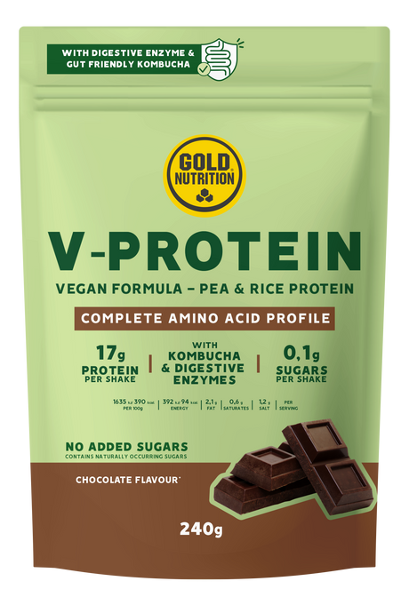 V-Protein Chocolate · Gold Nutrition · 240 gramos