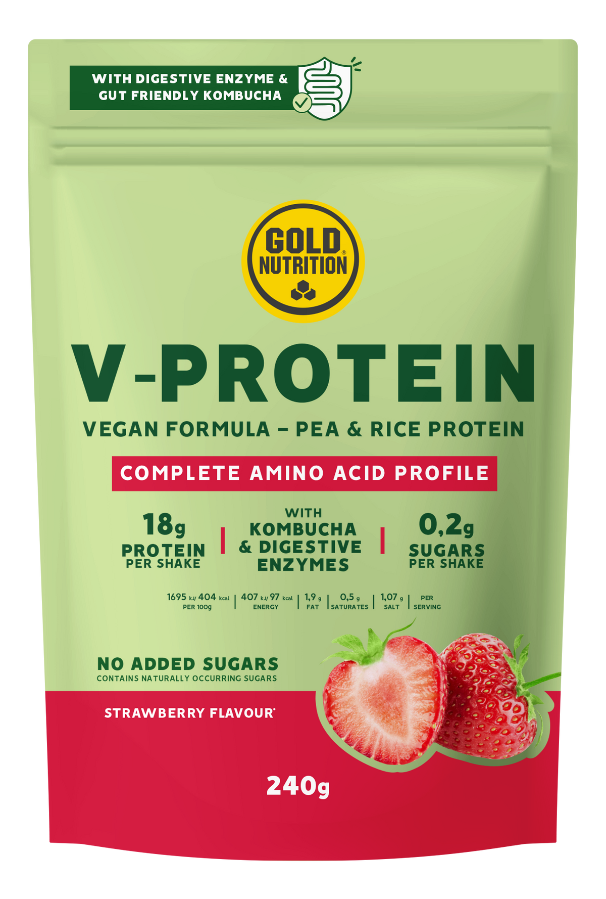 V-Protein Fresa · Gold Nutrition · 240 gramos