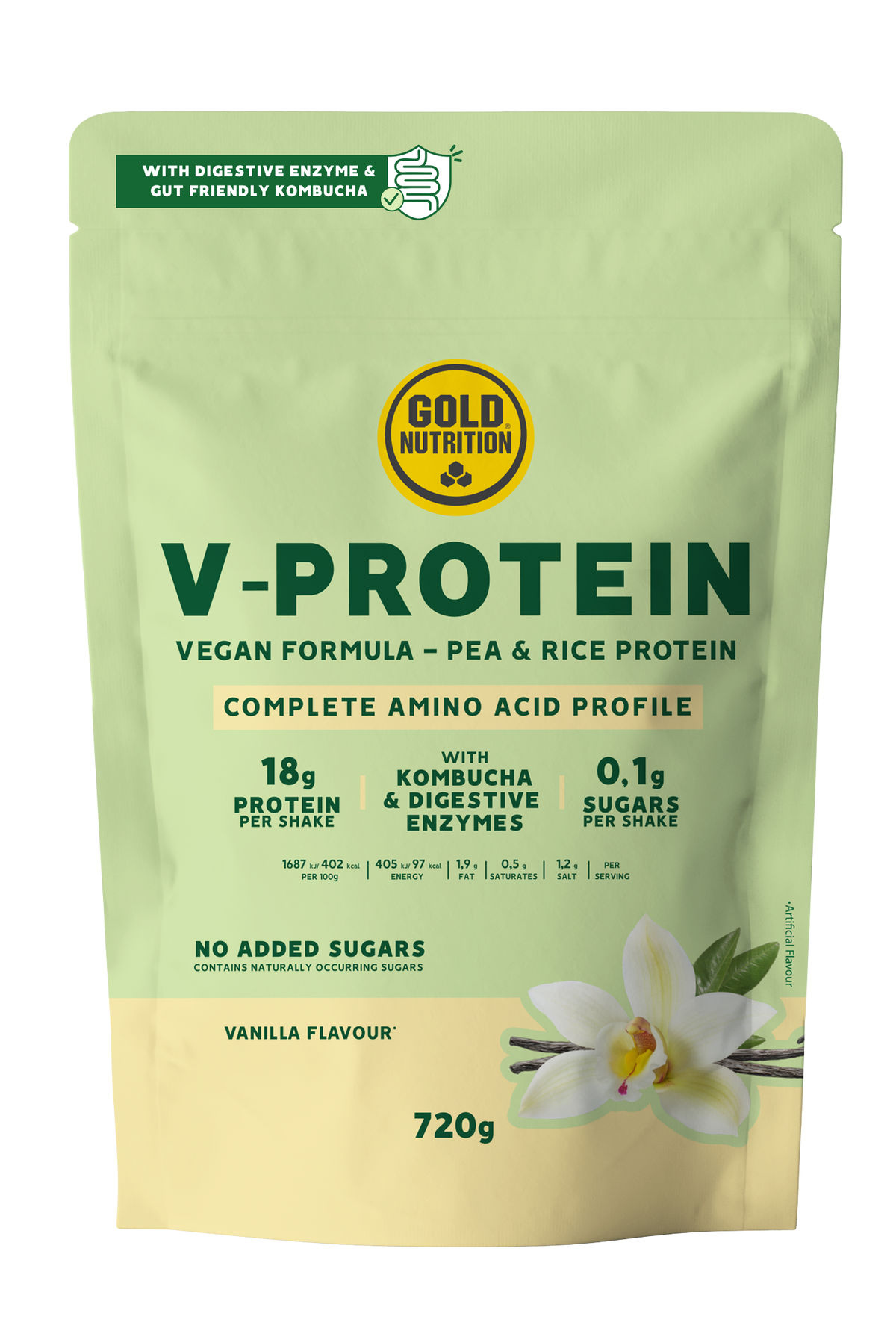 V-Protein Vanilla · Gold Nutrition · 720 gramos