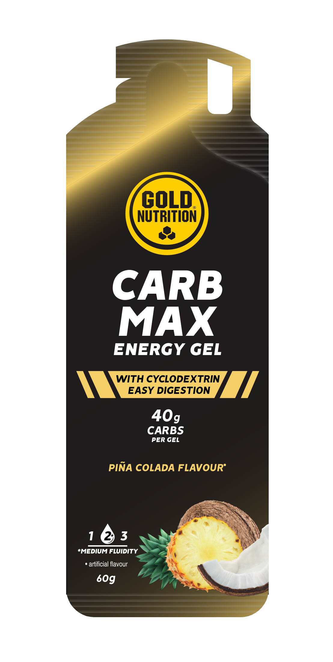Carb Max Energy Gel Piña Colada · Gold Nutrition · 60 gramos