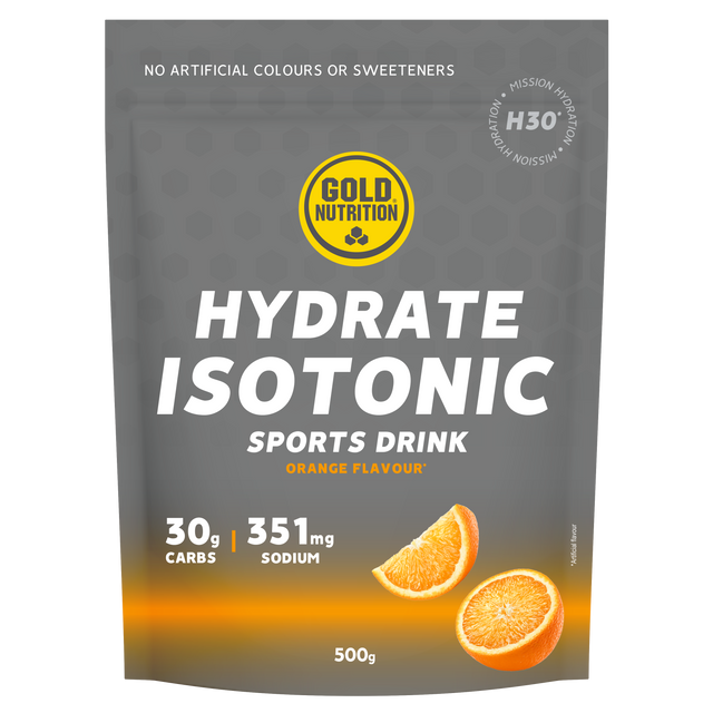 Hydrate Isotonic H30 Naranja · Gold Nutrition · 500 gramos