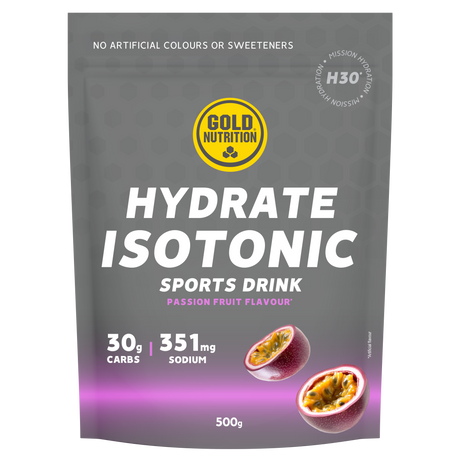 Hydrate Isotonic H30 Maracuyá · Gold Nutrition · 500 gramos