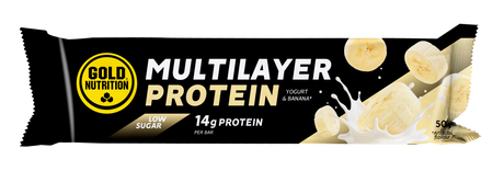 Multilayer Bar Low Sugar Plátano y Yogurt · Gold Nutrition · 50 gramos
