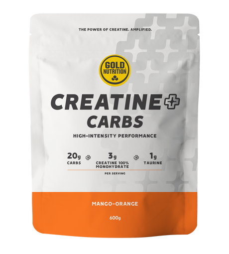 Creatine + Carbs Mango Naranja · Gold Nutrition · 600 gramos