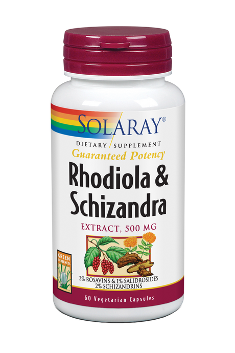 Rhodiola & Schizandra · Solaray · 60 cápsulas