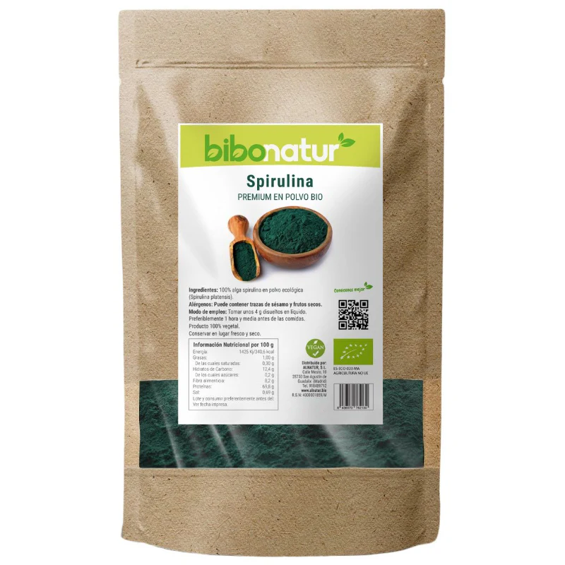 Spirulina Premium en Polvo Bio · Bibonatur · 150 gramos