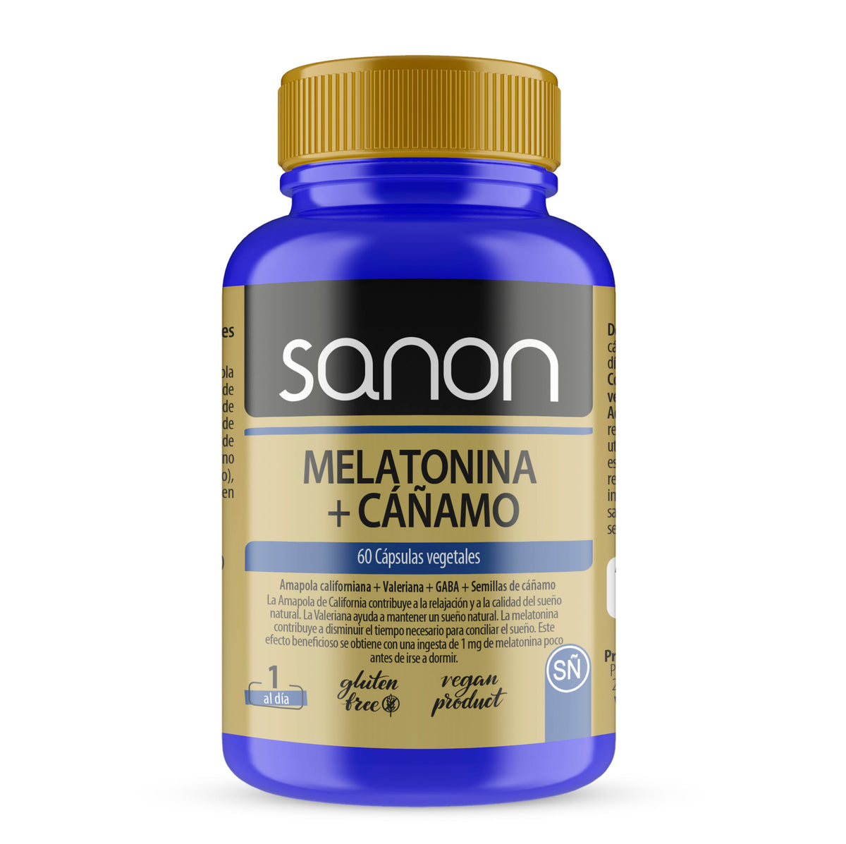 Melatonina + Cáñamo · Sanon · 60 cápsulas