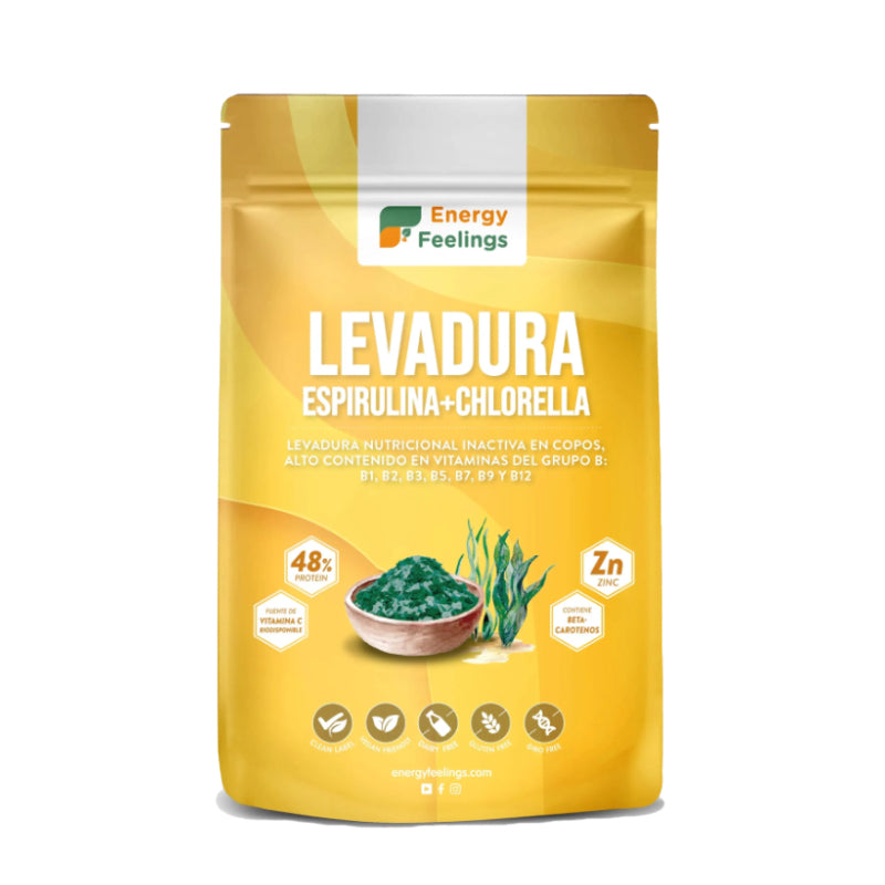 Levadura Nutricional con Espirulina y Chlorella · Energy Feelings · 250 gramos