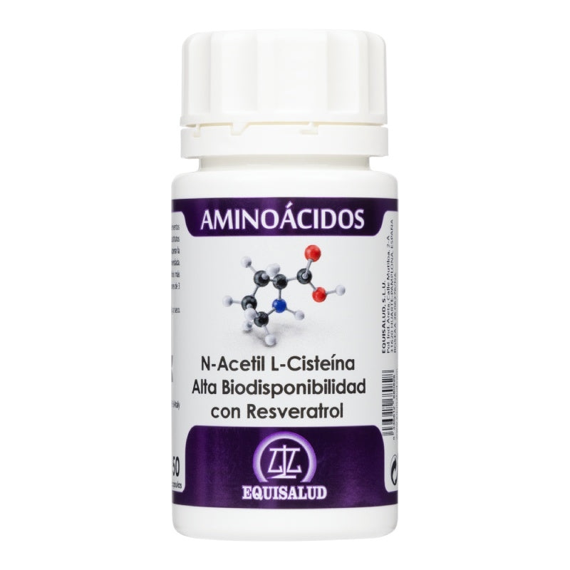 N-Acetil L-Cisteína Alta Biodisponibilidad con Resveratrol · Equisalud · 50 cápsulas