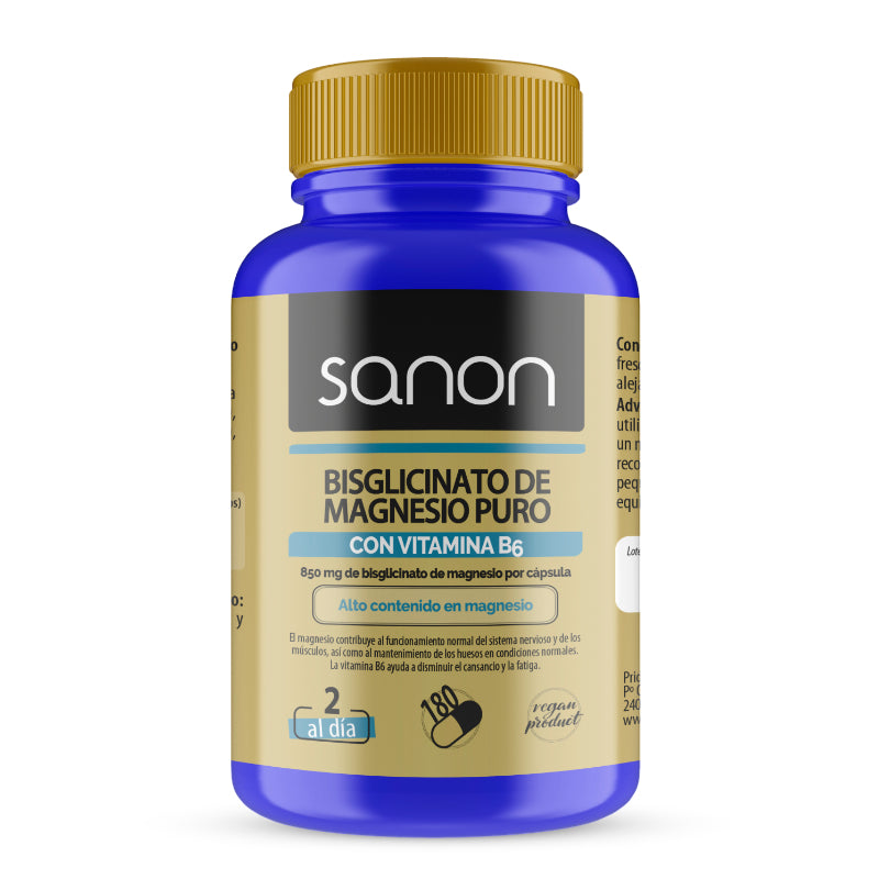 Bisglicinato de Magnesio Puro · Sanon · 180 cápsulas