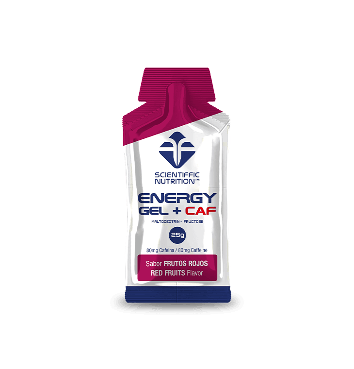 Energy Gel + Cafeína: Sabor Frutos Rojos · Scientiffic Nutrition · 25 gramos