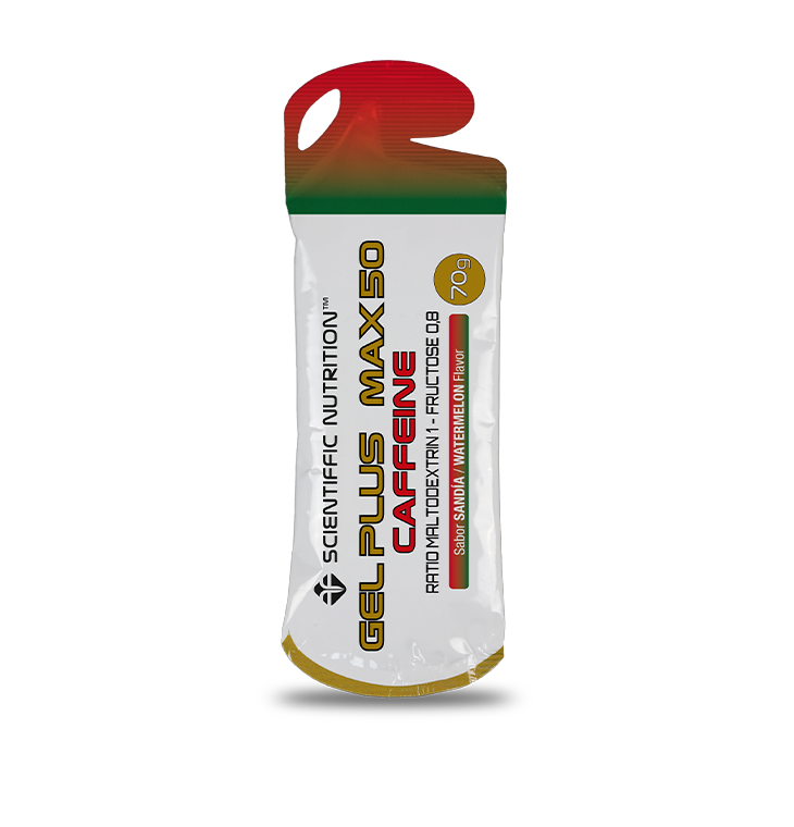 Gel Plus Max 50: Sabor Sandía con Cafeína · Scientiffic Nutrition · 70 gramos [Caducidad 11/2026]