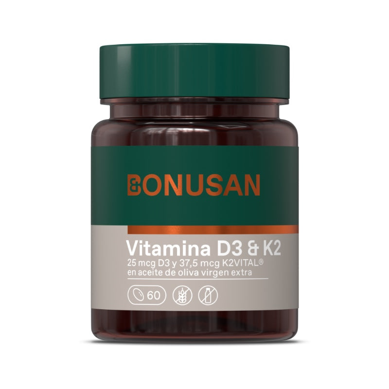 Vitamina D3 y K2 · Bonusan · 60 perlas