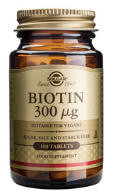 Biotina 300 mcg · Solgar · 100 comprimidos