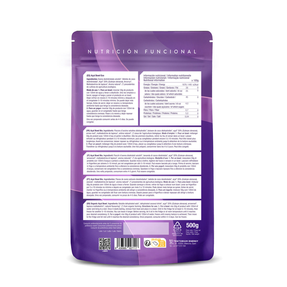Acai Bowl Eco · Energy Feelings · 500 gramos
