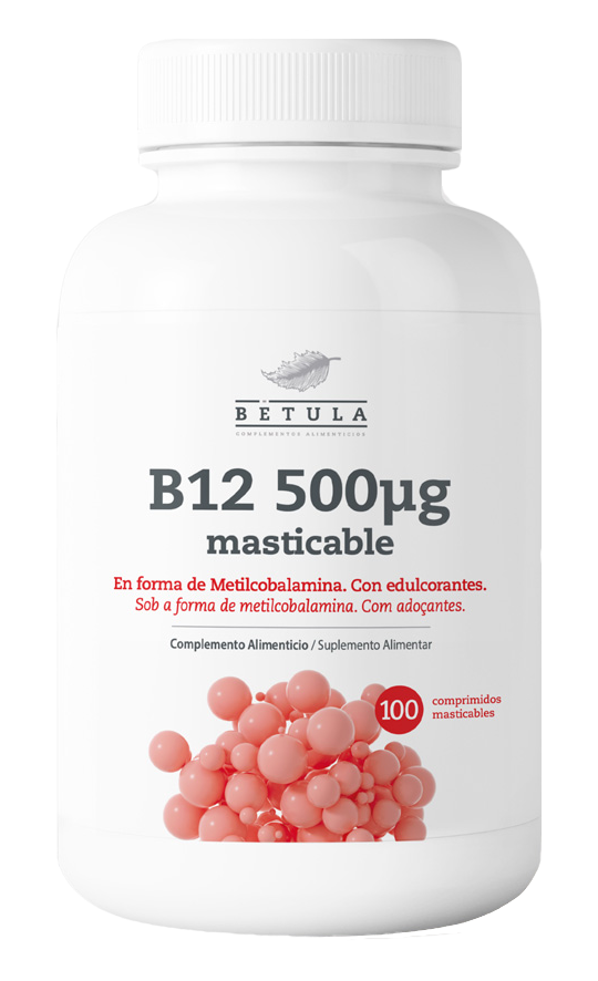 Vitamina B12 500 mcg · Betula · 100 comprimidos masticables