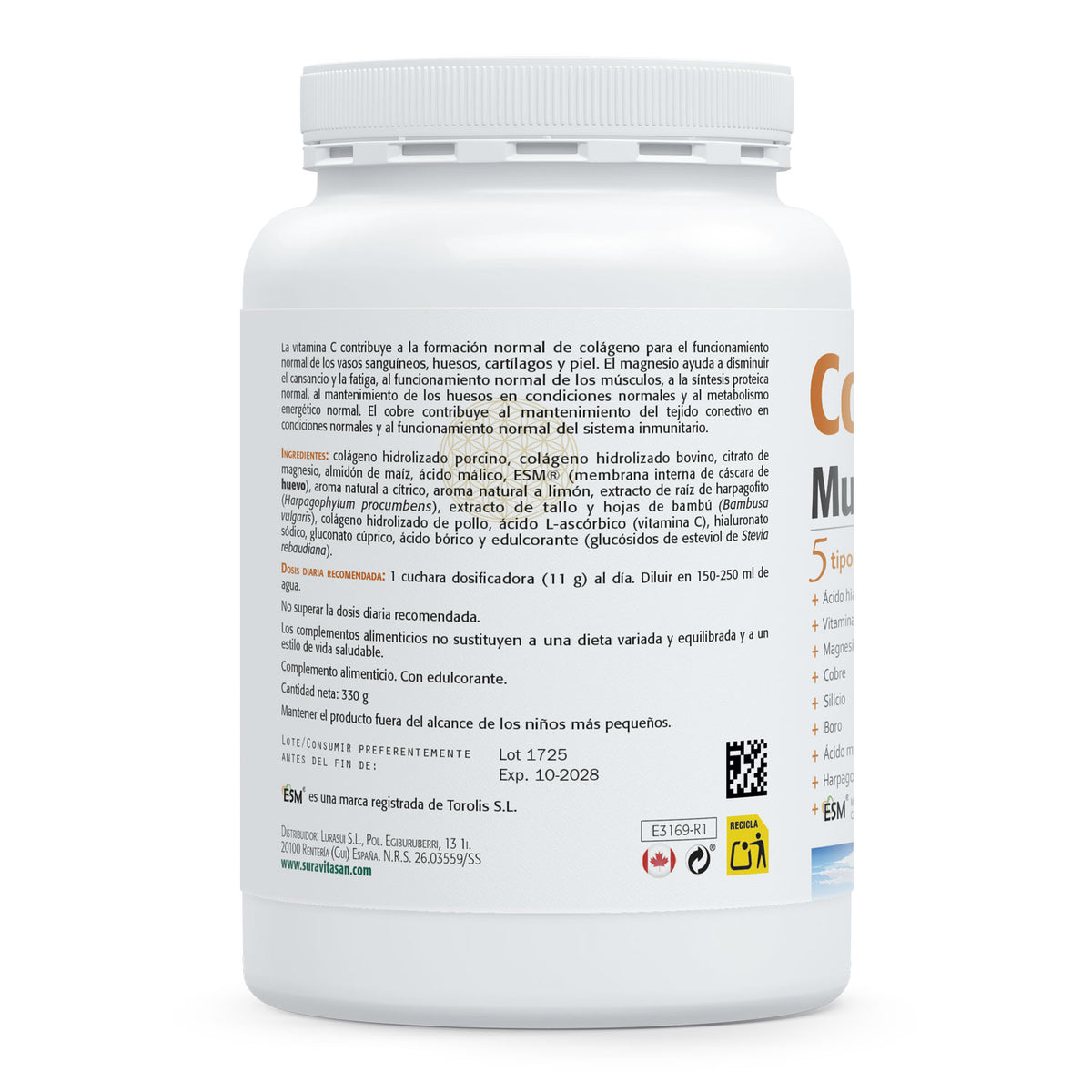 Colágeno Multi Max 5 · Sura Vitasan — composición nutricional