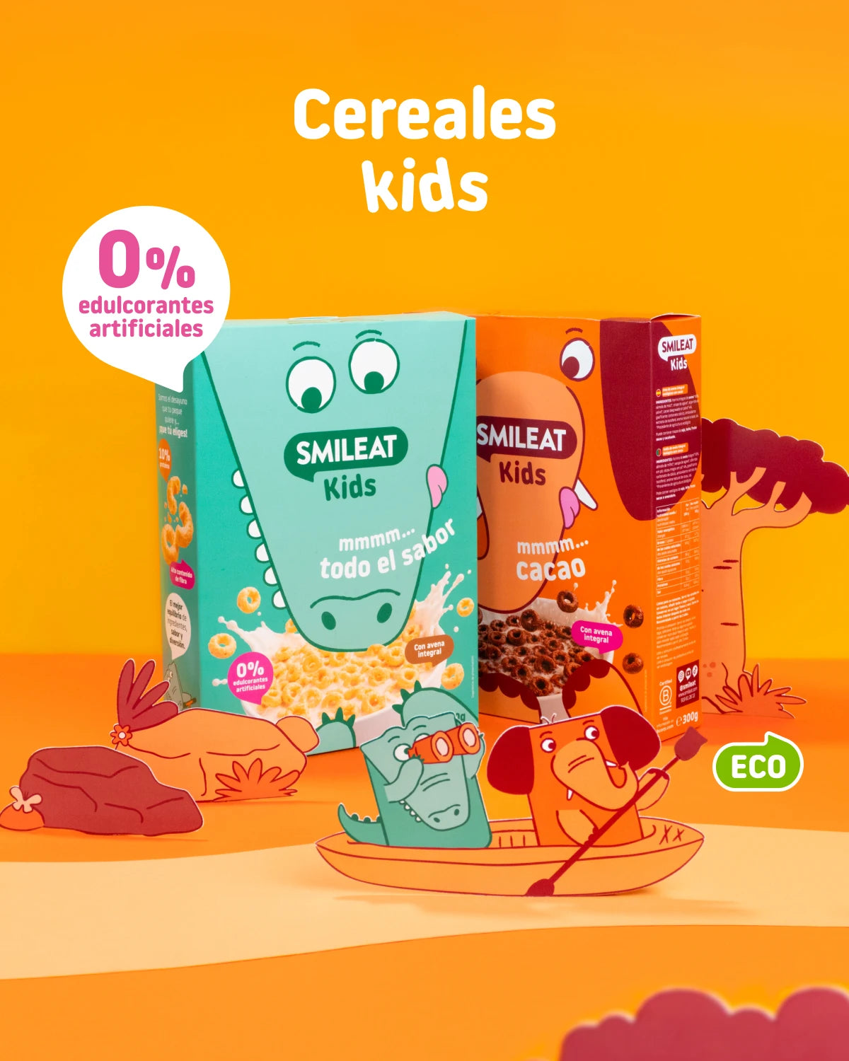 Cereales Kids Sabor Chocolate BIO · Smileat · 300 gramos