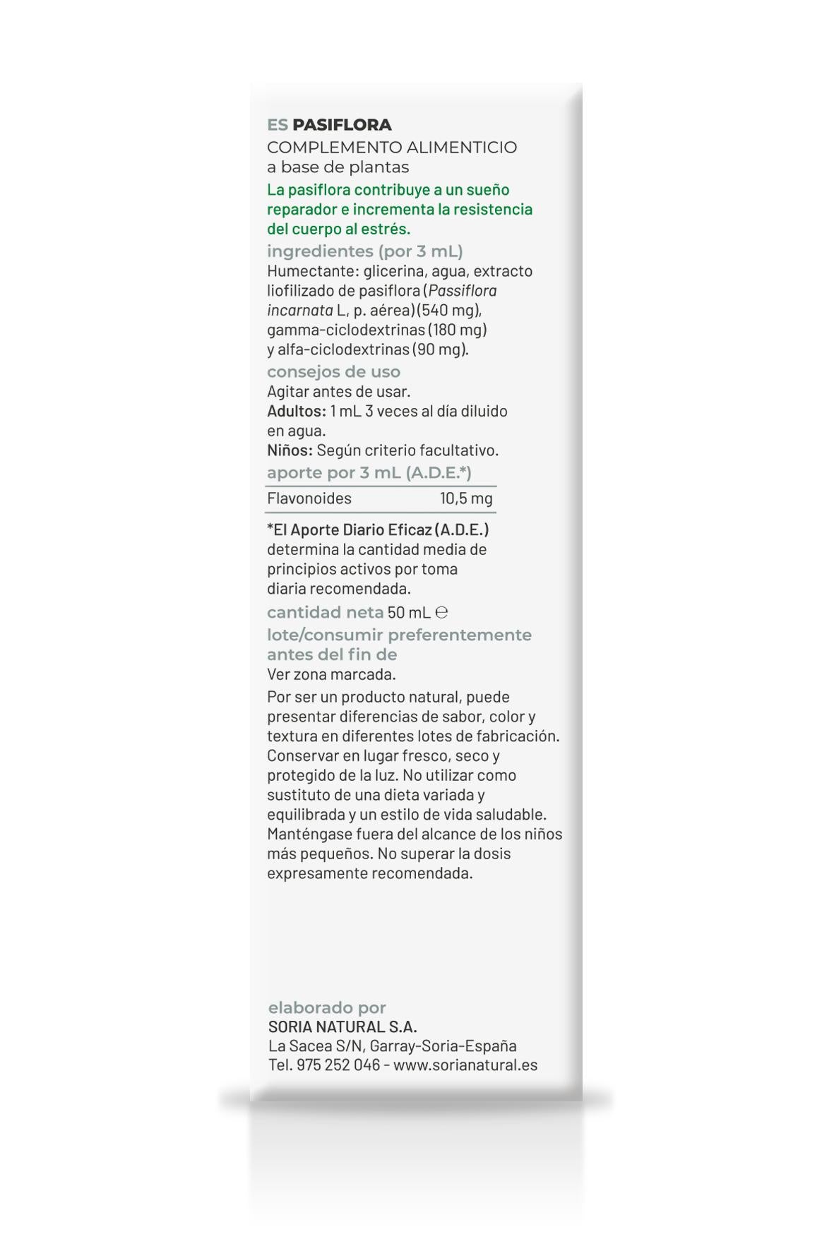 Extracto de Natural de Pasiflora · Soria Natural · 50 ml
