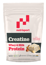 Creatina Creapure® & Proteína Choco Blanco con Avellana · Nutrisport · 500 gramos