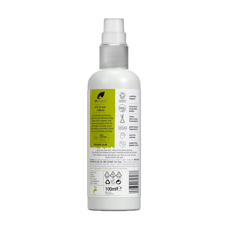 Spray Desodorante para Pies de Árbol de Té · Dr Organic · 100 ml