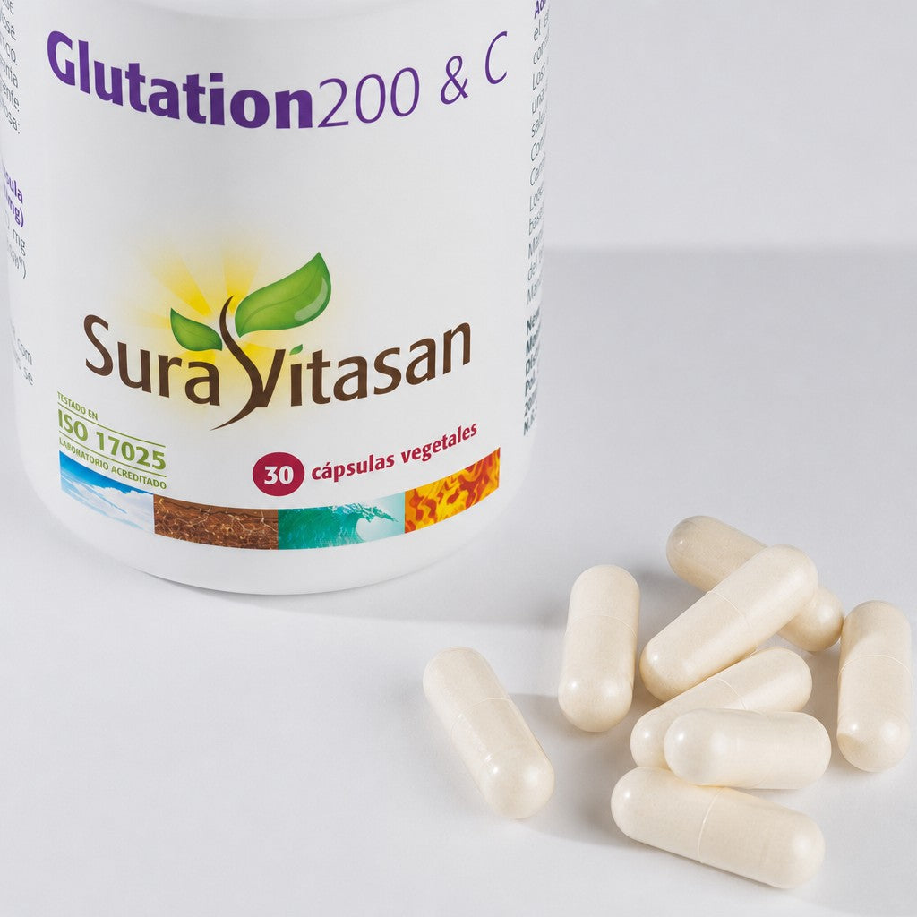 Glutáión 200 & C · Sura Vitasan — detalle cápsulas