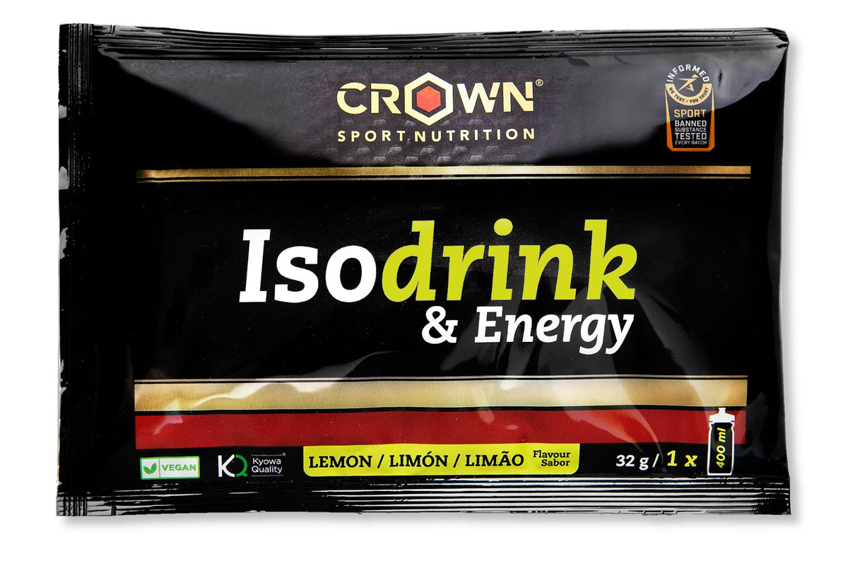 Isodrink & Energy: Sabor Limón · Crown Sport Nutrition · 32 gramos