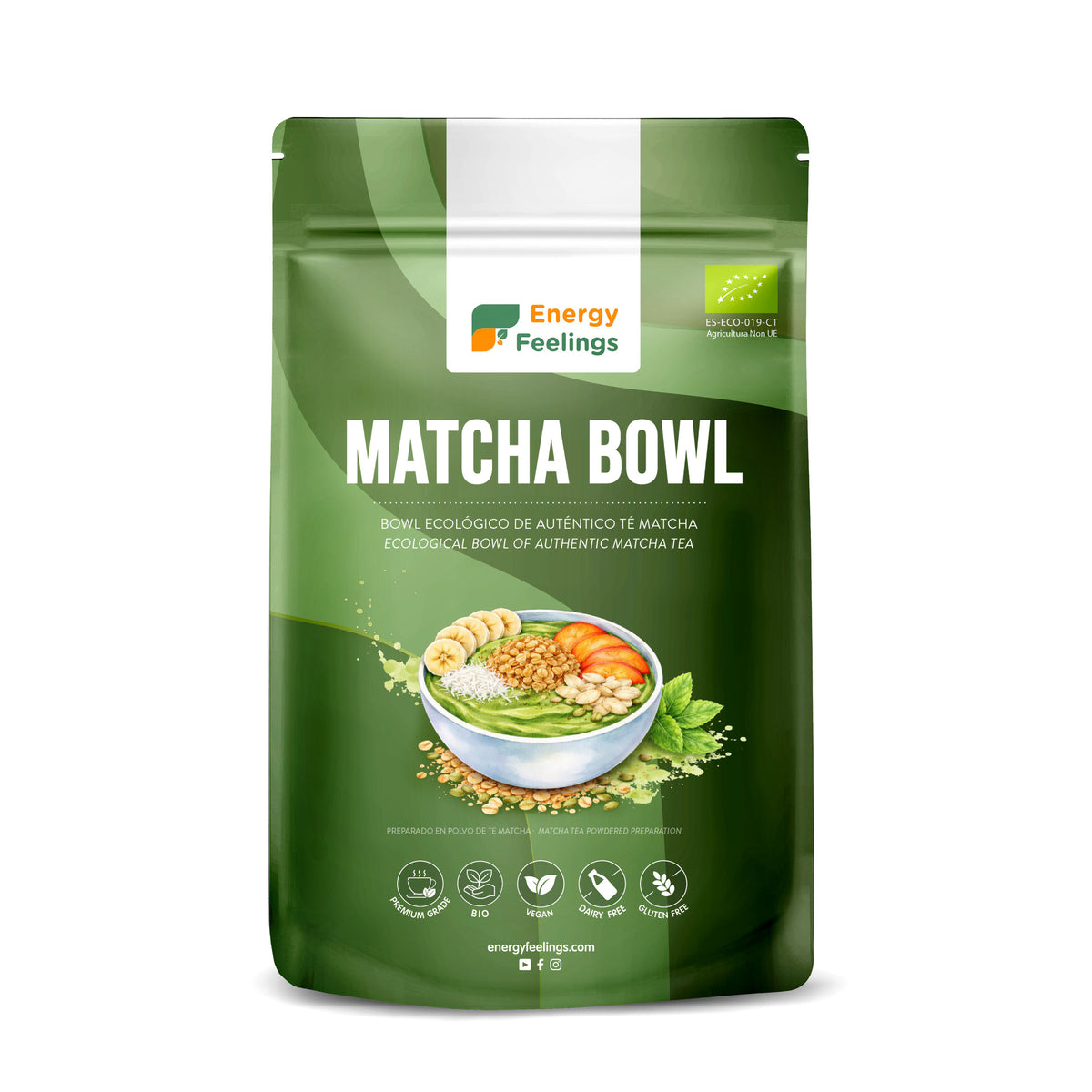 Bowl de Té Matcha Eco · Energy Feelings · 500 gramos