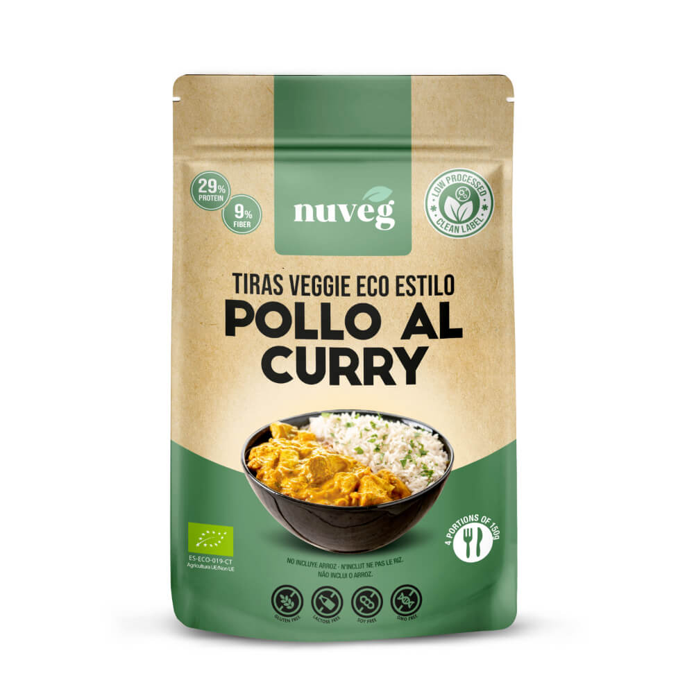 Pollo al Curry Eco en Tiras · Nuveg · 165 gramos