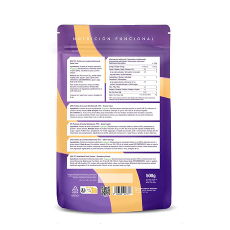 Proteína de Levadura Nutricional 75% Fresa · Energy Feelings · 500 gramos