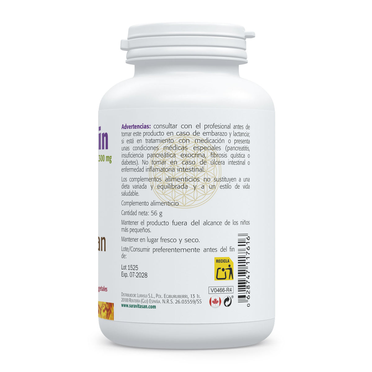 Pancreatin · Sura Vitasan — información nutricional USP