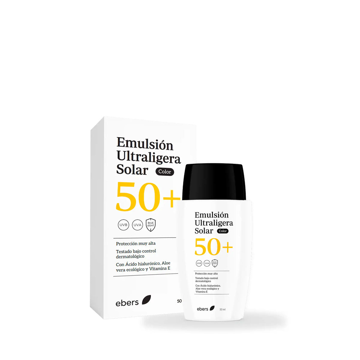 Emulsión Ultraligera Facial SPF50+ Color · Ebers · 50 ml