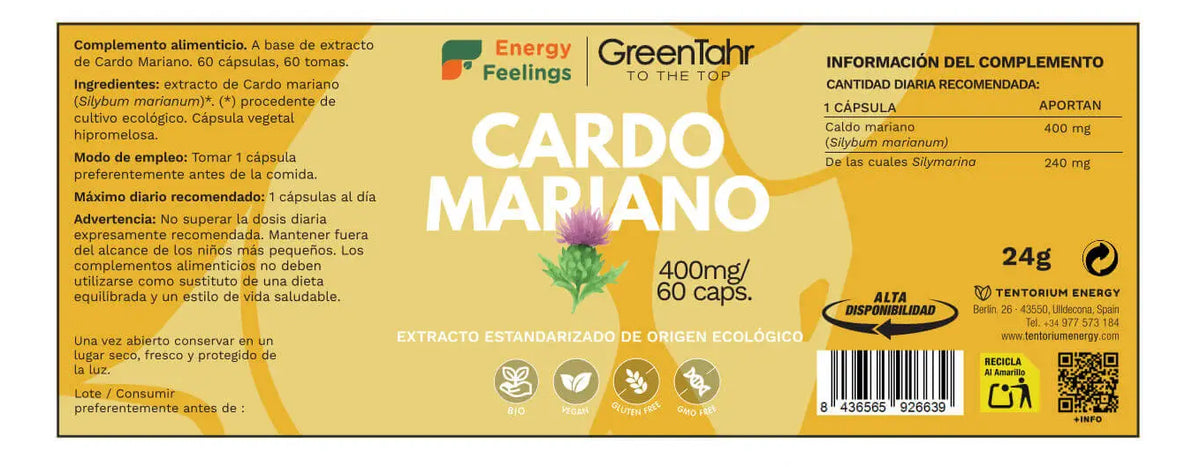 Cardo Mariano · Energy Feelings · 60 cápsulas