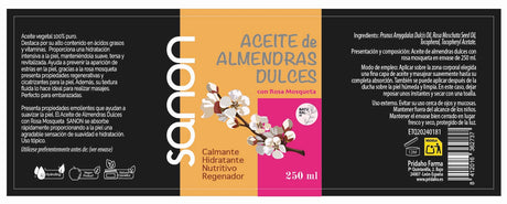 Aceite de Almendras con Rosa Mosqueta · Sanon · 250 ml